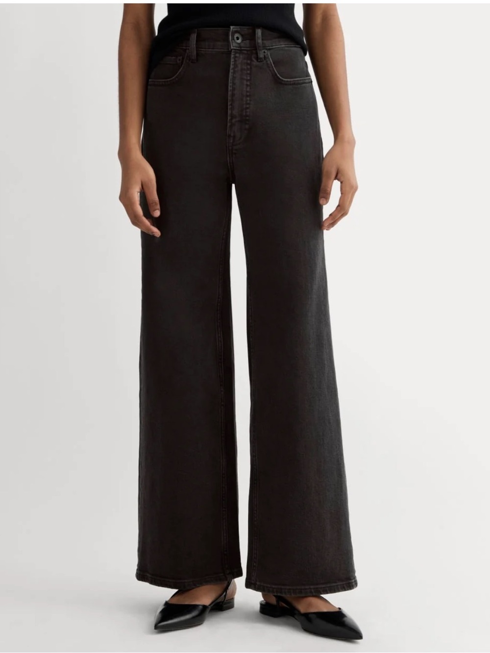 Everlane - The Way High Sailor Jean 2.0 - Washed Black - Size 33 (16) - 29.5 (R)